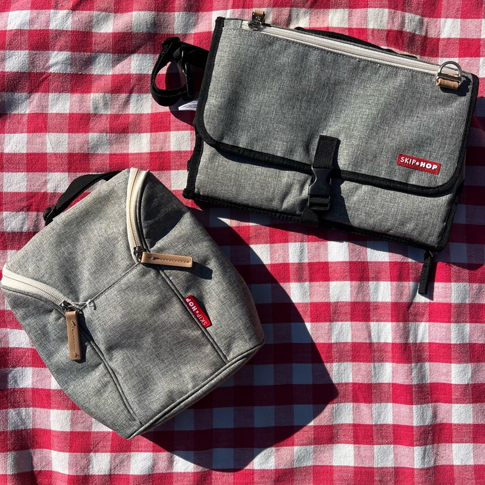 Skip Hop travel changing pad and bottle bag bundle